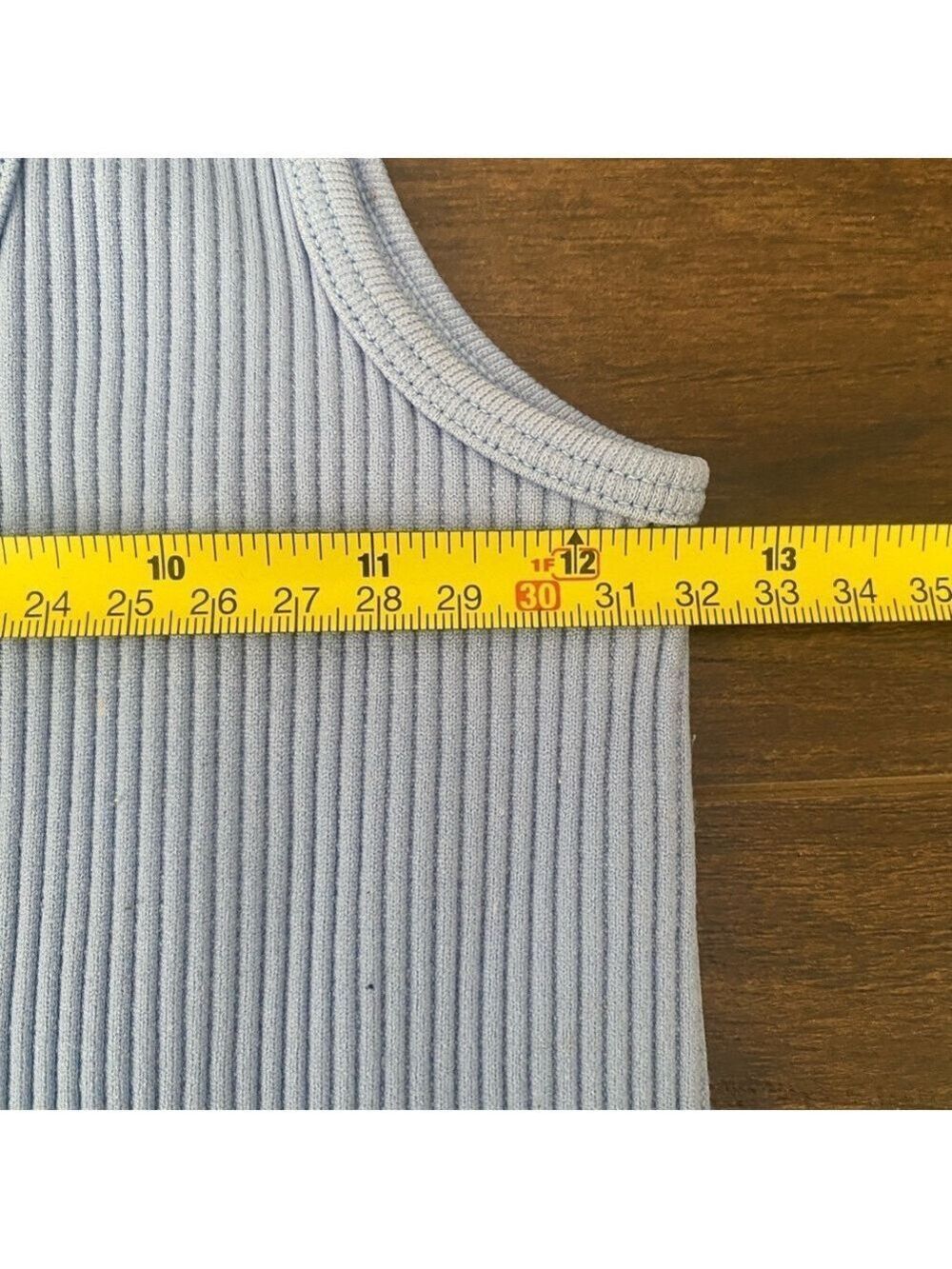 Dynamite Light Blue Ribbed Cropped Top XS - Picture 5 of 6
